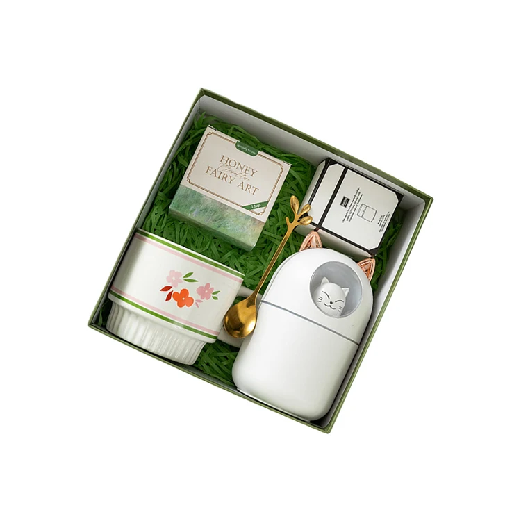 High quality gift set Custom luxury paper boxes USB Fan Mini Rechargeable Hand Held Fan umbrella Business Gift Sets giveaway