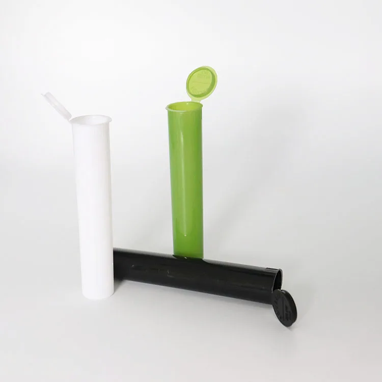 Empty Cart Custom Pre Child Proof Roll Tubes Pop Top Squeeze Cap 73 98 109 mm Plastic Hollow CR Plastic Tubes