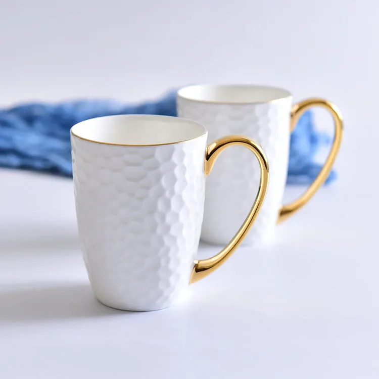 hot sell color porcelain gold handle coffee mug cup , wholesale plain white ceramic cups mugs