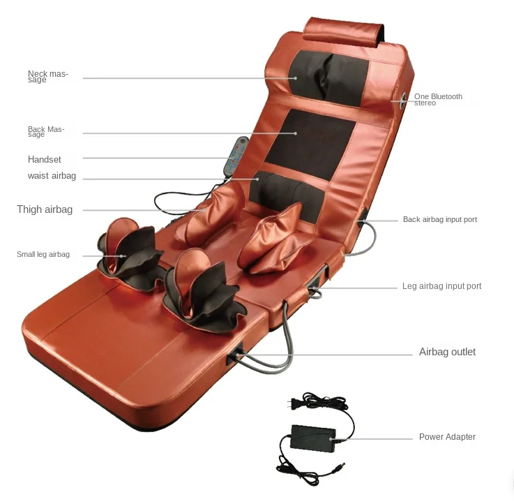 Yoga audio massage mattress bed heat vibration korea  massage pillow full foldable adjustable body massage mattress oem