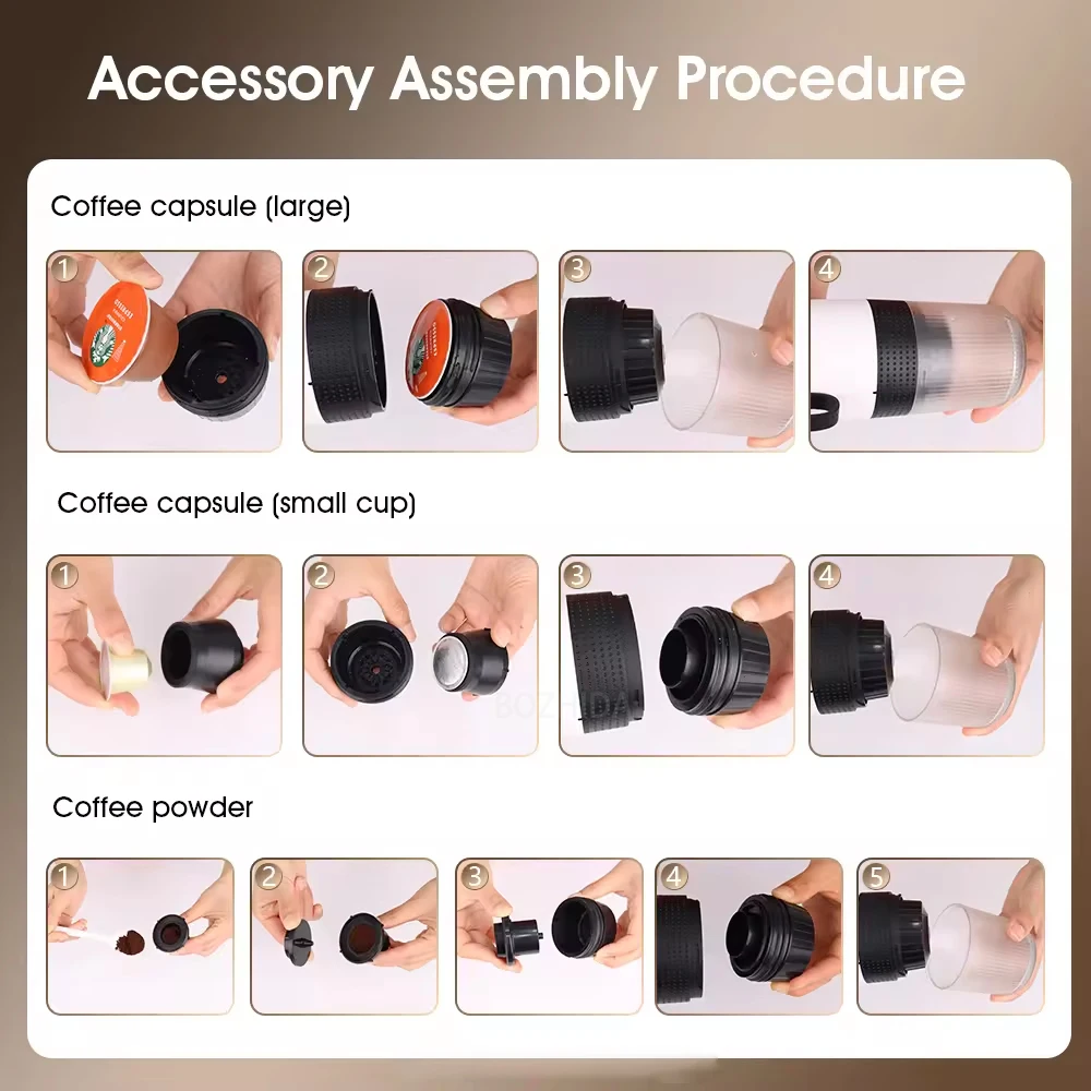type-C portable coffee machine with heating function