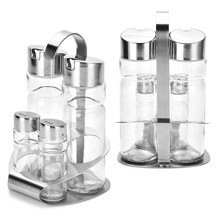 Стеклянные банки для специй круглые контейнеры с серебряными металлическими колпачками и крышками шейкера