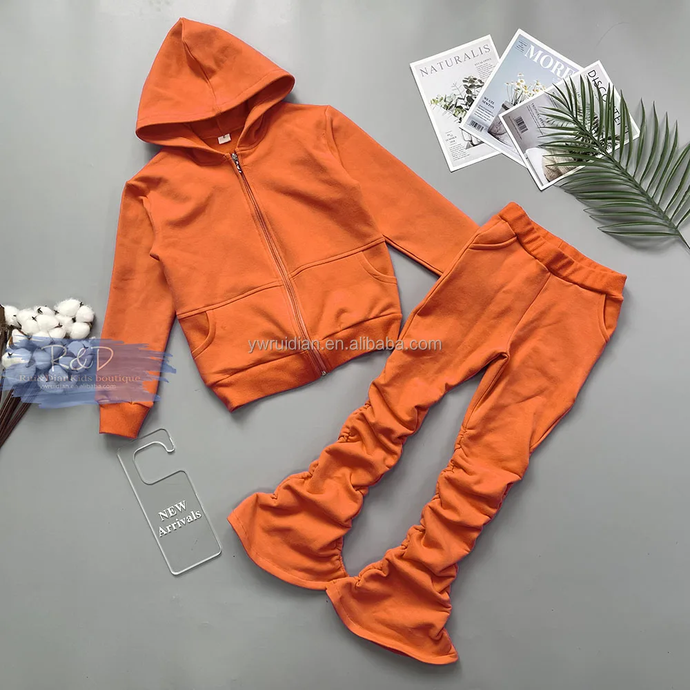 Wholesale Warm Hoodie Pants Set Children Kids Boys Girls Autumn Winter Sport Clothing Set children Tracksuit