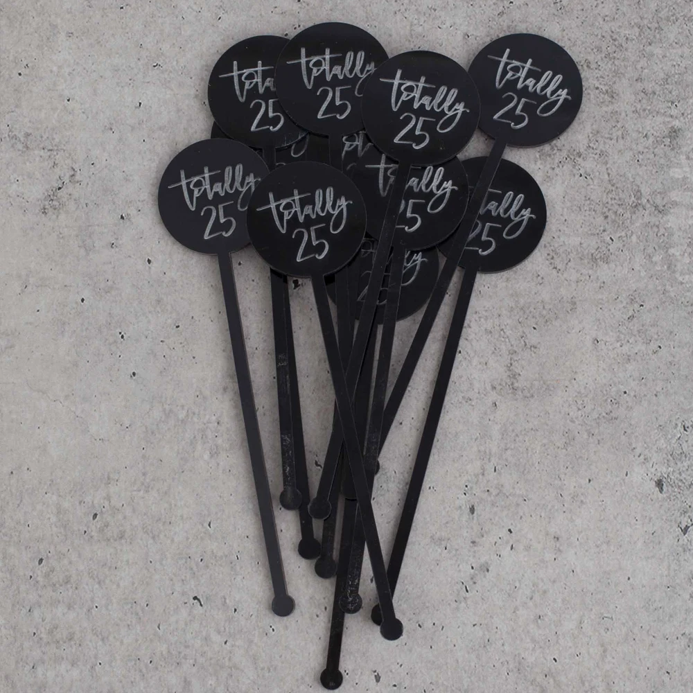 Custom Plastic Acrylic Cocktail Drink Stirrers Alcohol Mixer For Party Reception Birthday Festival Graduation