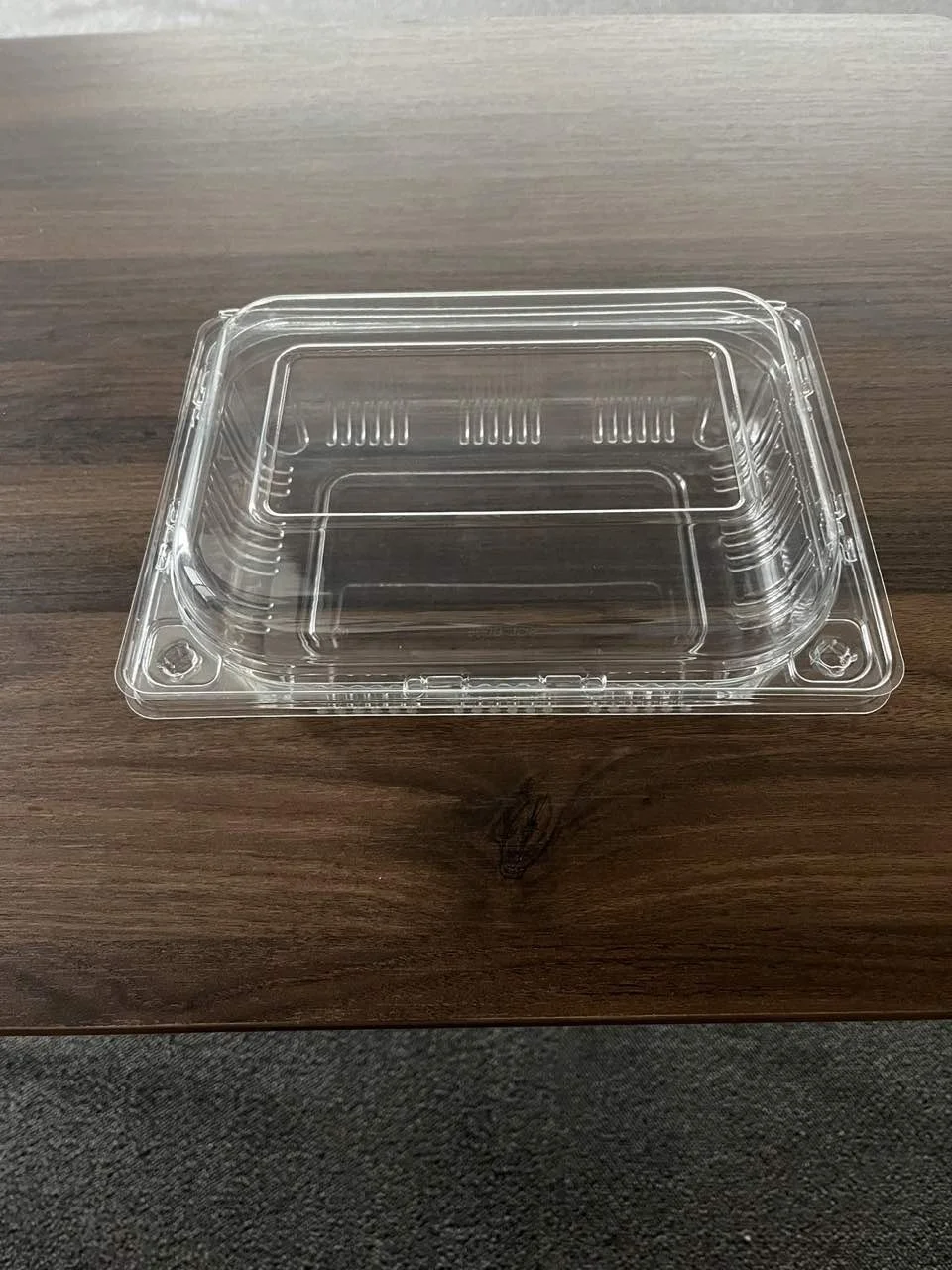 Recycled disposable PET clear plastic blister clamshell fruit vegetable container packaging box