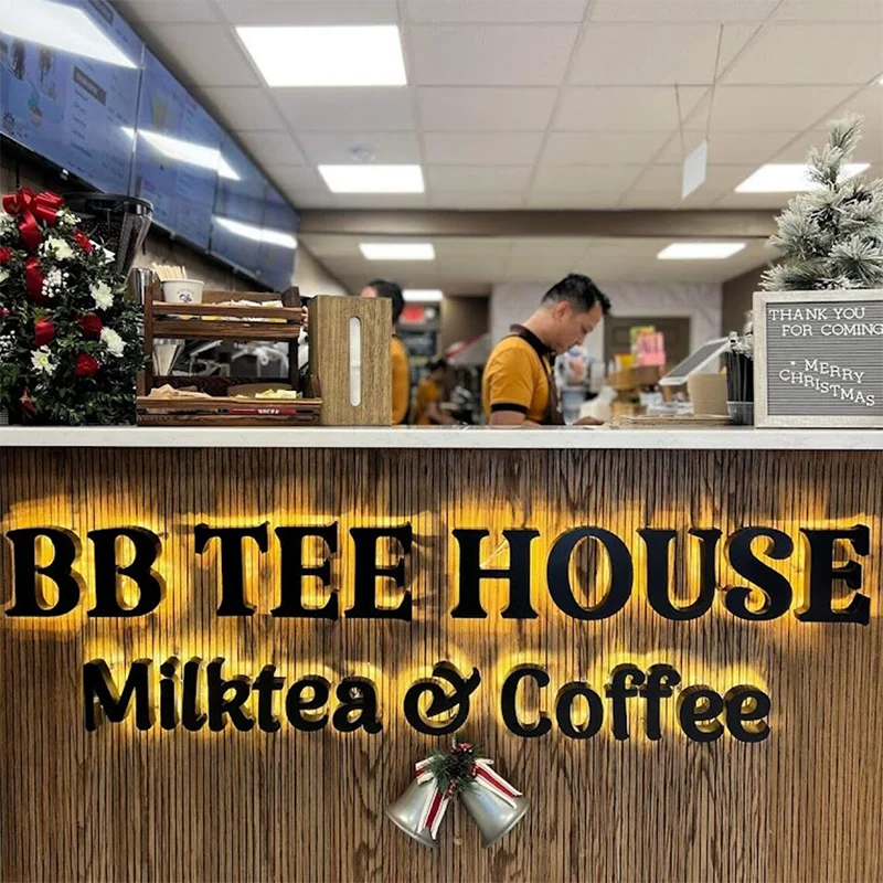 Business Logo Led Advertising Letters Sign Custom 3D Led Letters Business Metal Acrylic Store Front Sign LED Backlit Letters