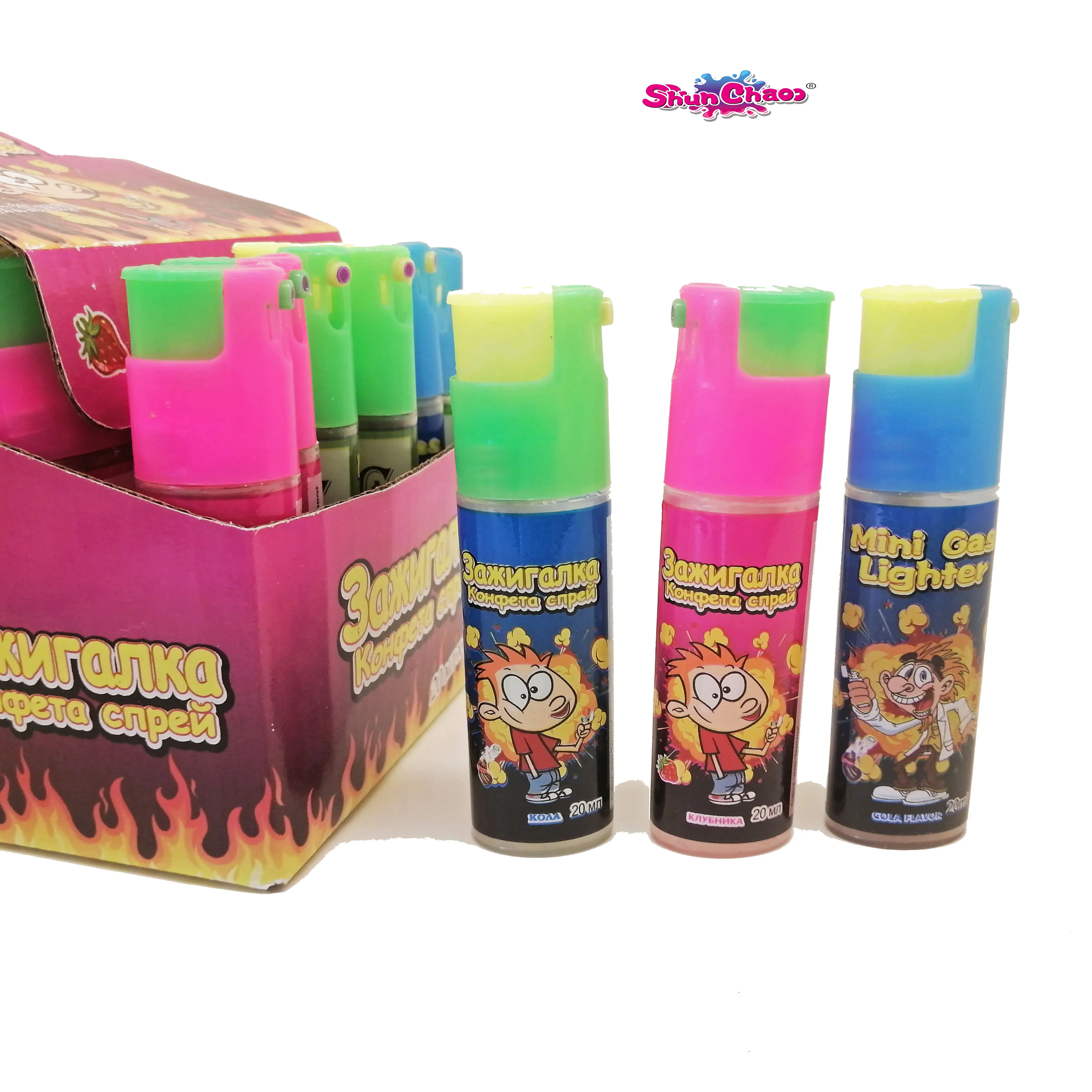 Classic Fashionable lighter Unique Crazy Mixed Fruit Flavor Spray Candies