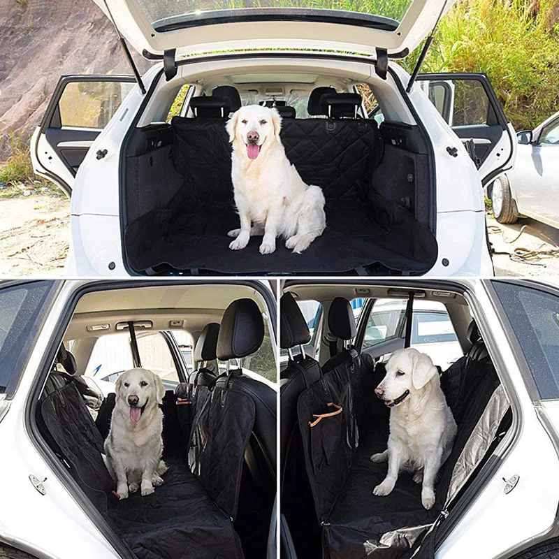 Dog Car Seat Cover Waterproof Pet Cat Dog Carrier Car Back Seat Cover Nonslip 600D Heavy Duty Bench Car Seat For Large Dogs
