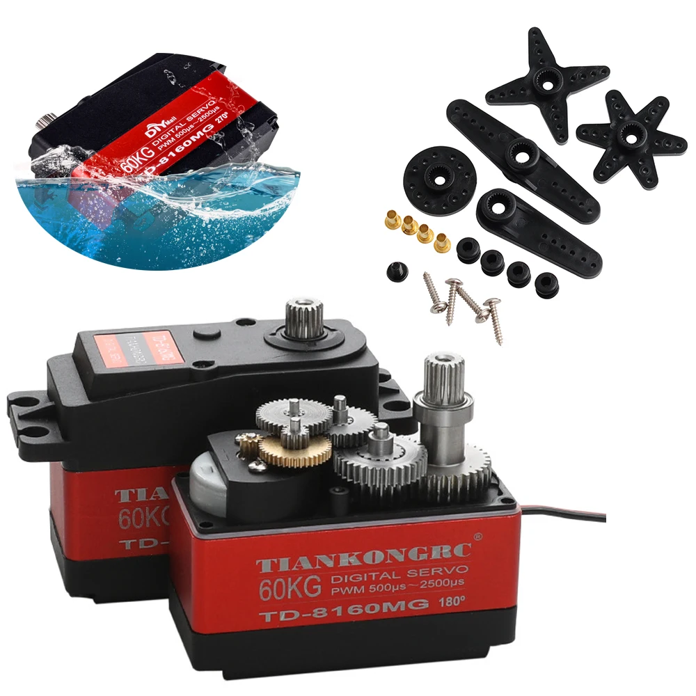 Водонепроницаемый TD-8160MG 60 кг высокоточный цифровой сервопривод рулевого механизма лодка робот-манипулятор Высокоточный двигатель 1/5 Baja RC автомобиль