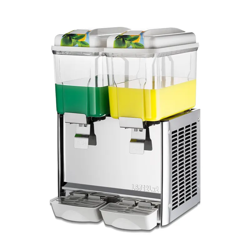 24L Commercial electric juice dispenser with triple tank 12L*2 cold drink dispenser