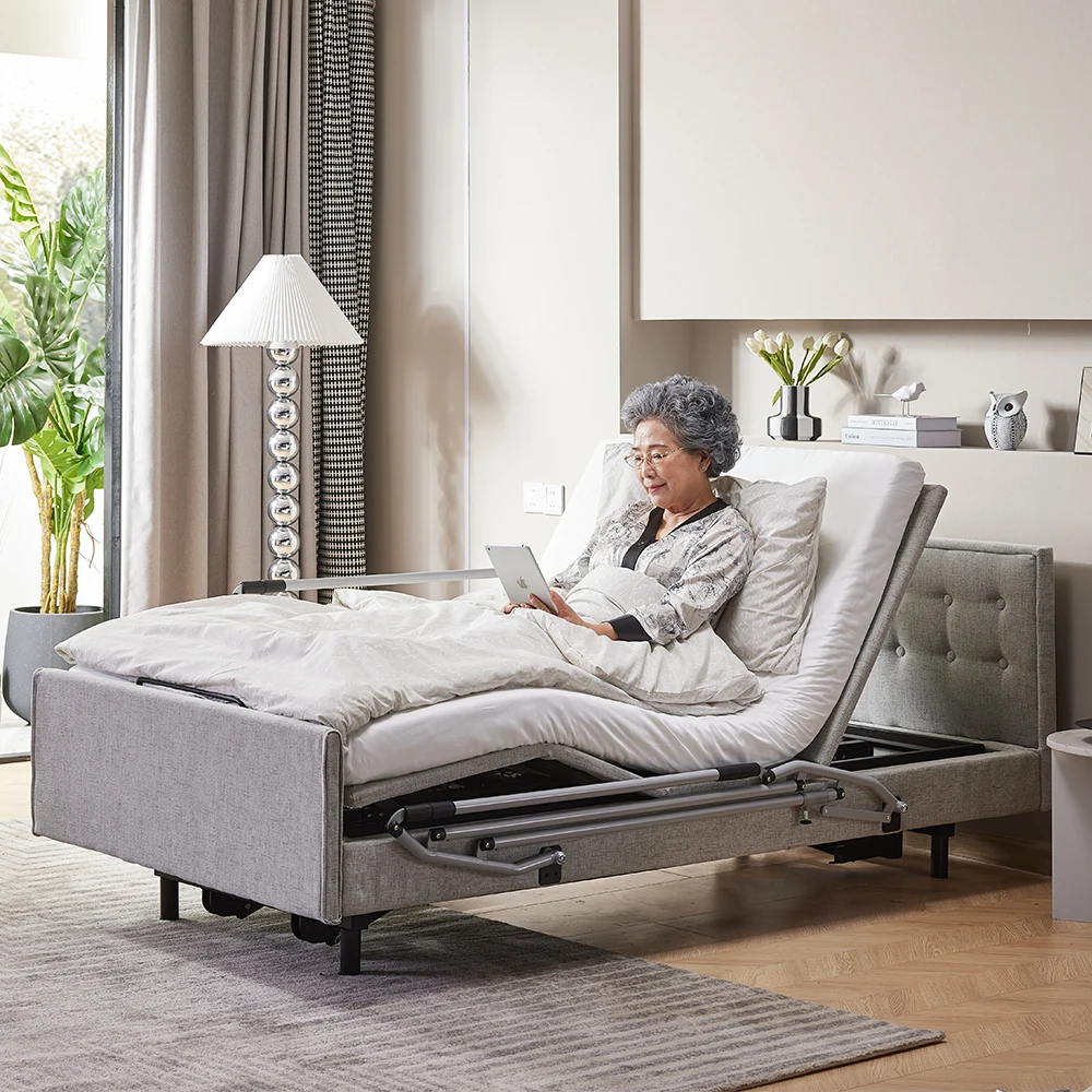 Tecforcare electric adjustable bed for senior home care bed for elderly care product electric nursing home bed