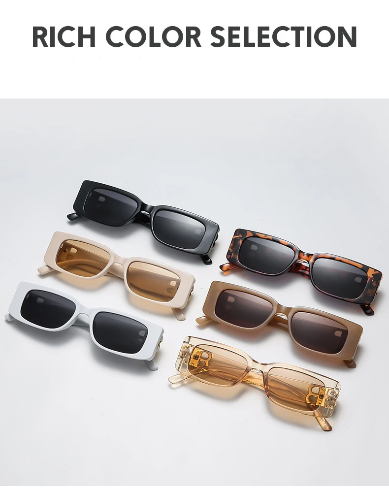 New wholesale custom logo HD glasses B decoration UV400 square optical frame fashion Sunglasses