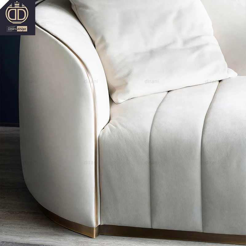 Hot Sale Rugiano Excellent Unique Sofa Sophisticated Italian Stylish Pierre Sofa Genuine Leather Sectional Cream Sofa