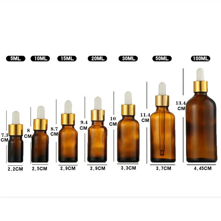 good price 1oz empty luxury 1 oz  30 ml brown essential oil bottle 30ml amber glass dropper bottle with dropper matt gold collar