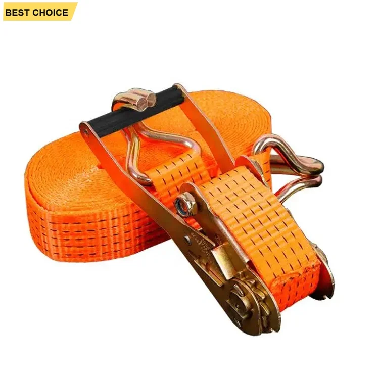2 Inch 4 Inch 5 Ton 10 Ton Yellow Polyester Webbing Heavy Duty Winch Strap With Flat Hook