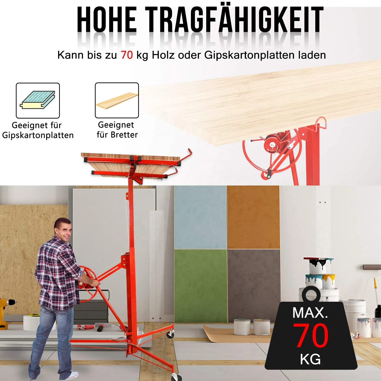 Plate Lifter Drywall Panels plate lift Mounting Aid Lifter for Ceiling and Wall