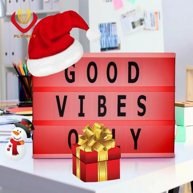 Cinema Light Box A4 Size DIY LED Message Board with 96 PCS Numbers Symbols for Birthday,Wedding,Anniversary,Christmas deco.