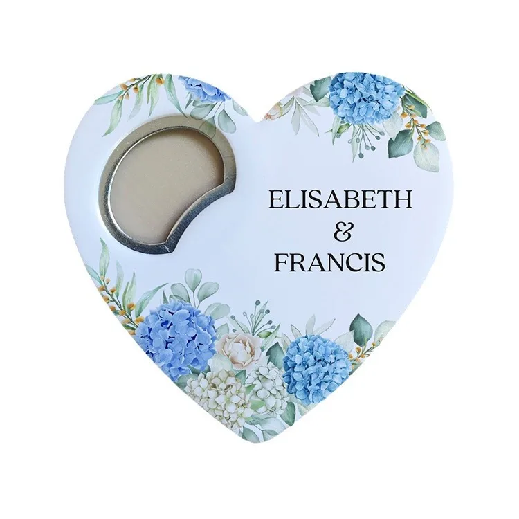 Personalized Magnet Custom Heart Shaped Bottle Opener Novelty Gifts for Wedding Birthday Party Guests Souvenir Gift