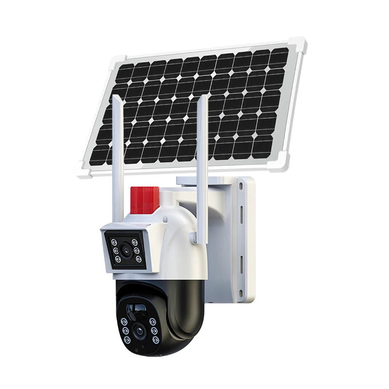 solar light with cctv ptz camera 4k camera 4g sim card dual glasses solar camera outdoor surveillance