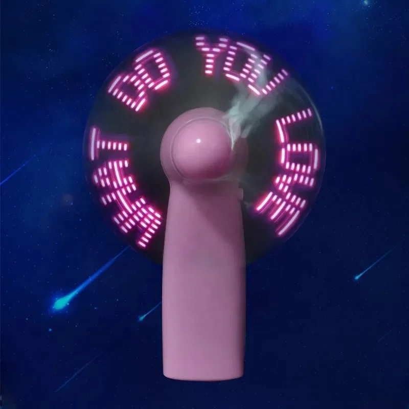 Оптовая продажа, свадьба, день Святого Валентина, портативный ручной вентилятор, креативный ручной охлаждающий вентилятор, пользовательский ручной мини-вентилятор со светодиодной подсветкой