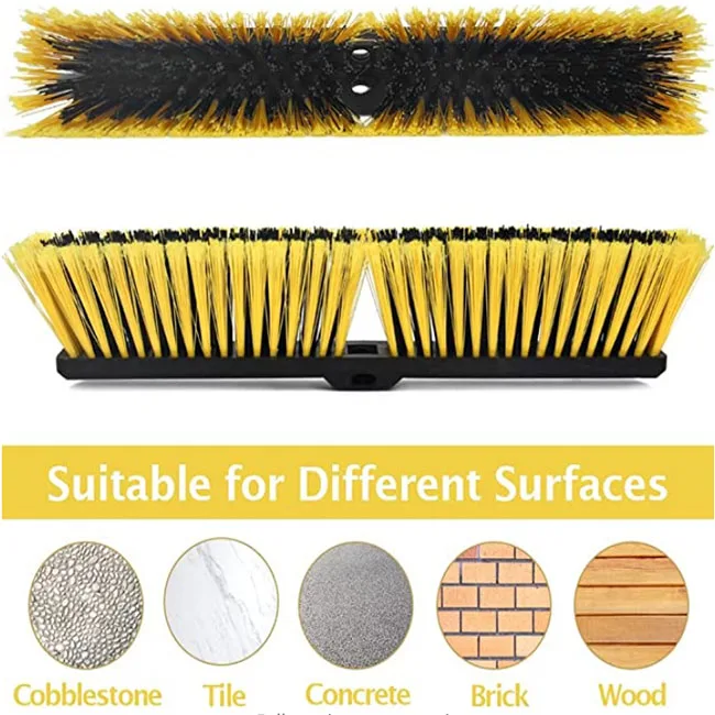 Garden  Heavy Duty Push Broom Floor And Cleaning Sweeping Plastic Brush Outdoor Stiff Sweeping Magic Brooms With Long Handle
