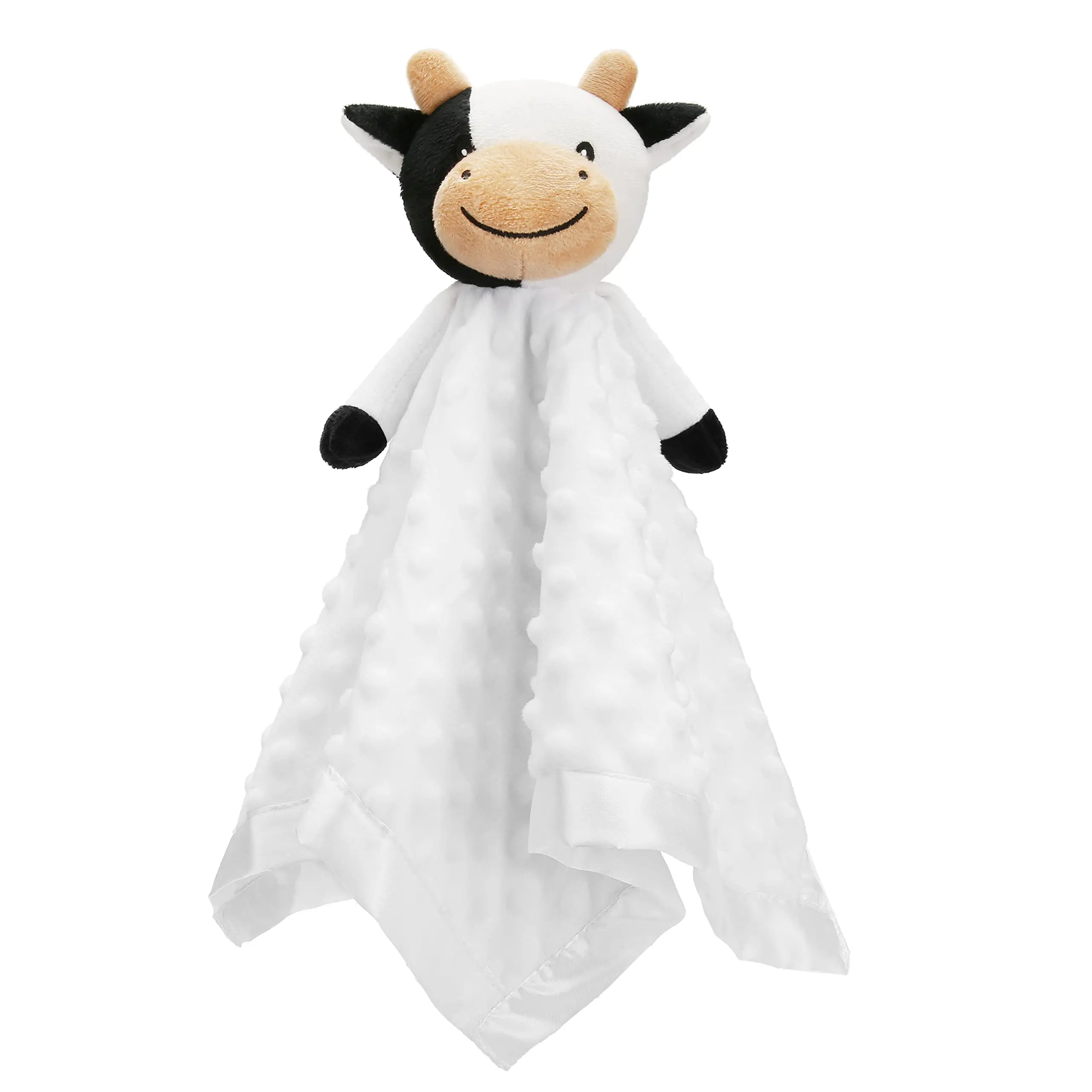 2022 Soft Minky Dot Cow Plush Stuffed Toy Baby Small Comforter Cow Animal Security Blanket for Newborn