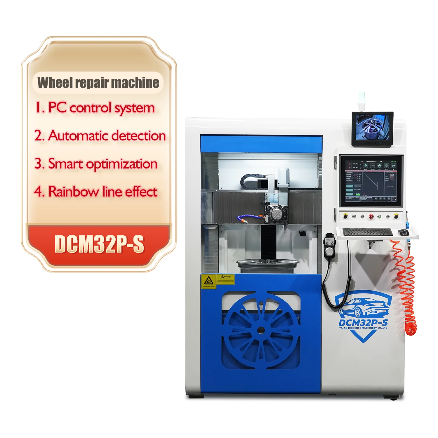 HIENCE new aluminum rim repair diamond cutting vertical wheel repair lathe machine DCM32P-S