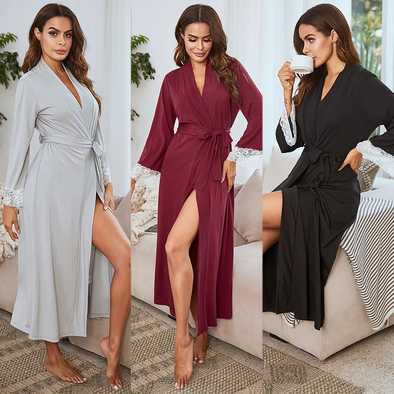 
2021 Spring And Summer Sexy Pajama Robes For Womans Long Women Nightgown 