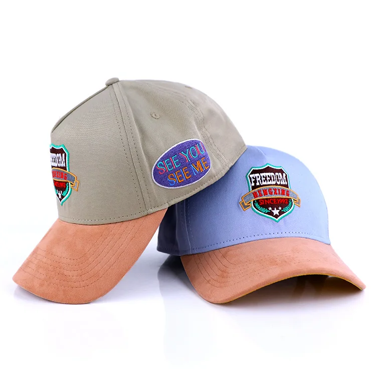 two tone 5 panel white high quality curved brim baseball hat embroidered base ball cap for men team baseball cap