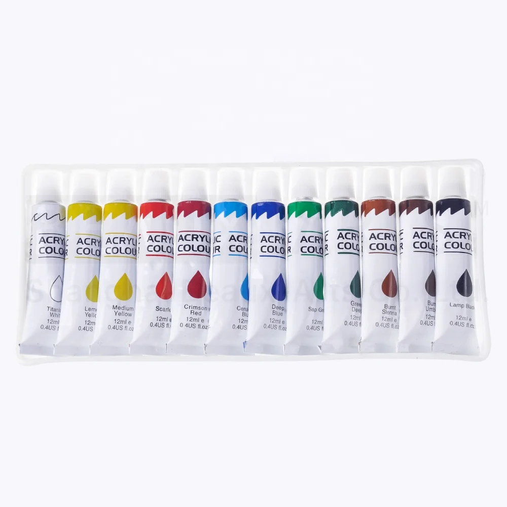 Non-Toxic 12ml Wholesale Artist Acrylic Paint Color Prices Set