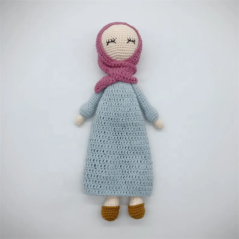 2022 New Arrived Girls Hand Crocheted Muslim Dolls Crochet Hijab Doll Amigurumi Doll