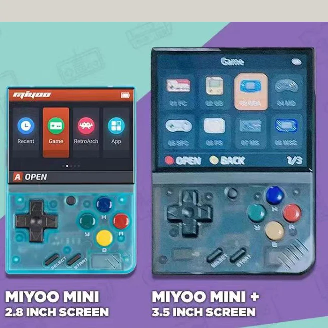 MiYoo 2 V 2 Plus 32gb Portable New Consola 3.5 Ips Display Video Gaming Black Case Retro Console Handheld Game V2 Miyoo Mini