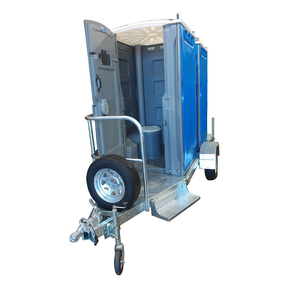 Mobile movable portable toilet trailer for outdoor