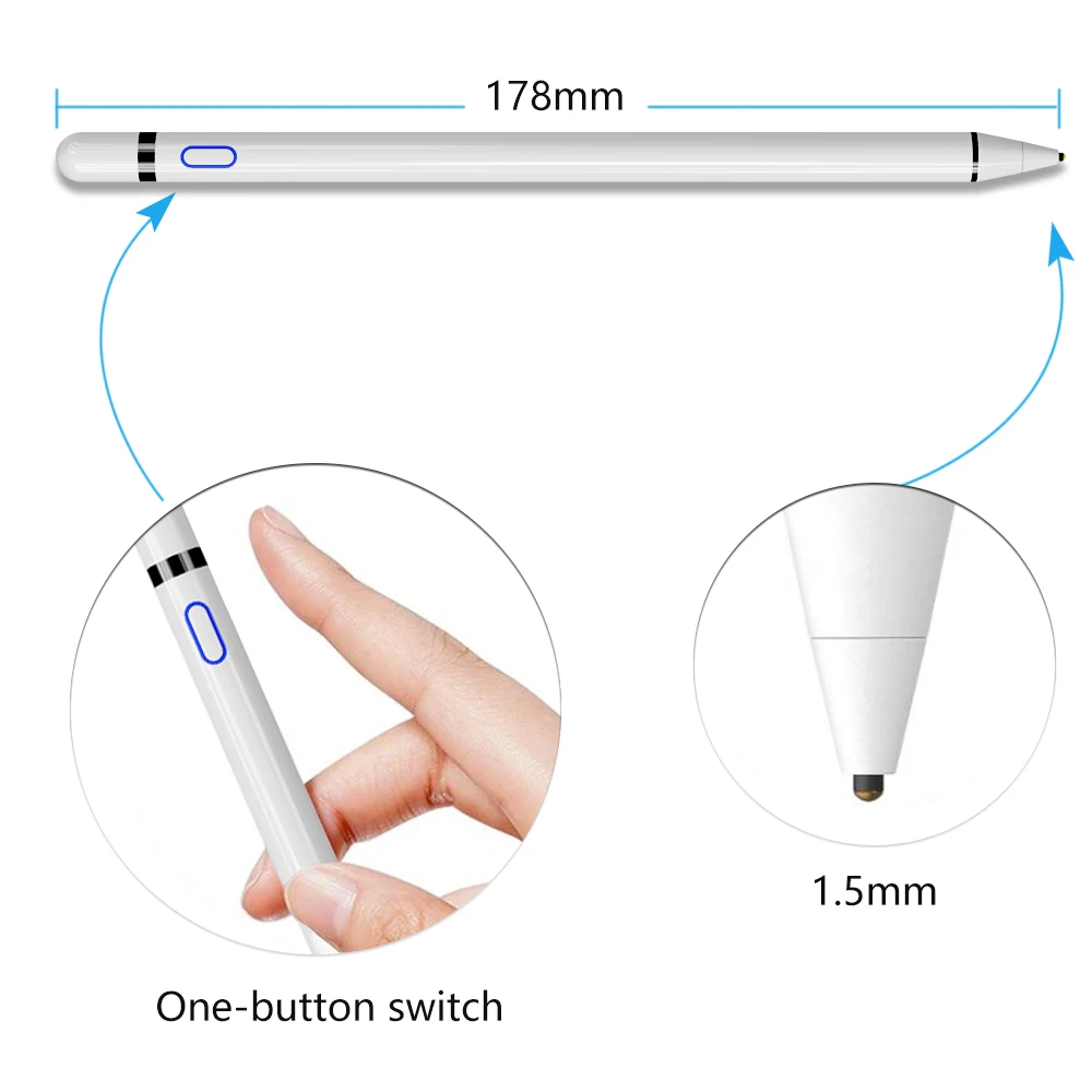 Hot Sale Fine Point Digital Drawing Pencil Upgraded Active Capacitive Stylus Pen For Ipad Tablet Phone Laptop