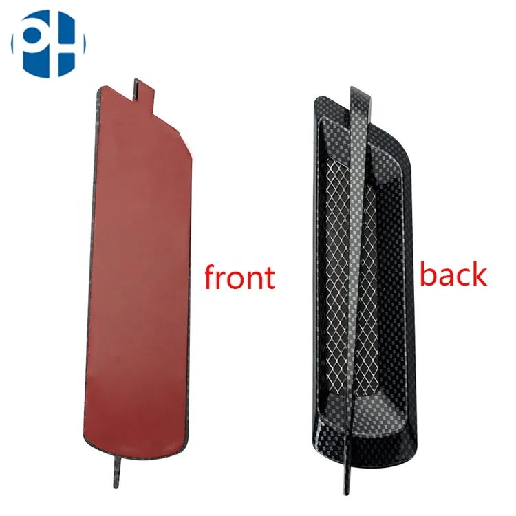 New 2PCS ABS Plastic Sticker Car Carbon Fiber Side Air Flow Intake Grille Vent Fender Cover Shark Gill Sticker DIY Car Styling