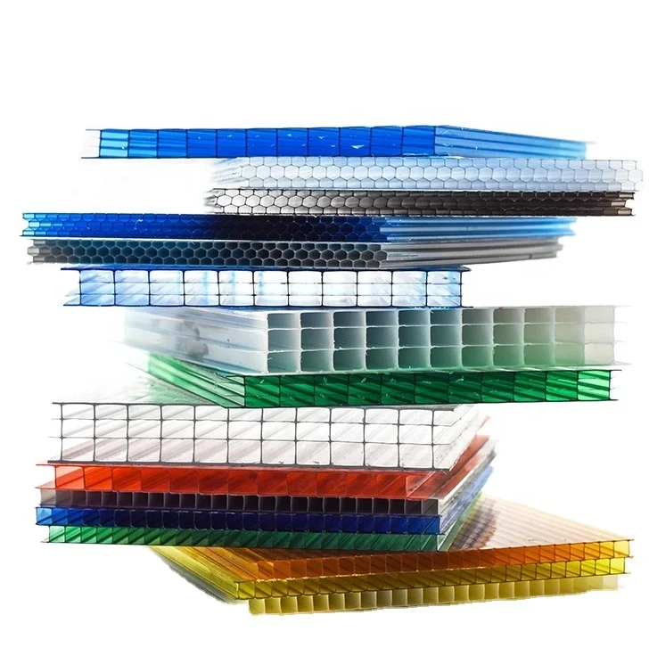 Outdoor Anti-UV multilayer corrugated cellular 4mm-30mm Polycarbonate Hollow Multiwall Sheet For Building Material