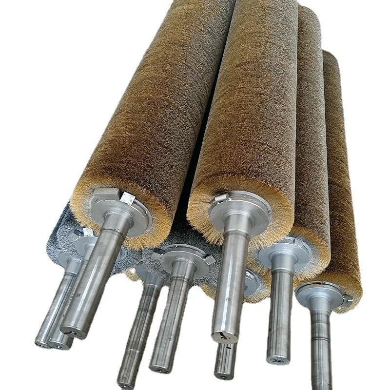 Custom Spiral Winding Brass Wire and 304 Stainless Steel Wire Industrial Roller Brush for Polishing