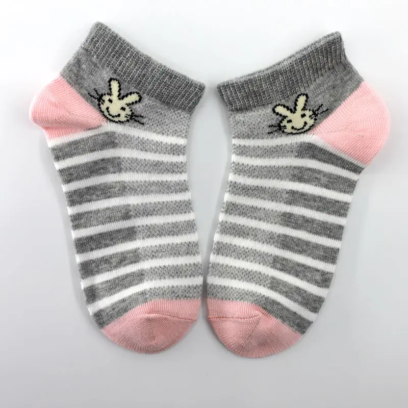 
100% Cotton Classical Cute Animal Rabbit Bunny Cartoon Stripes Design Children Socks Kids Girls Socks 