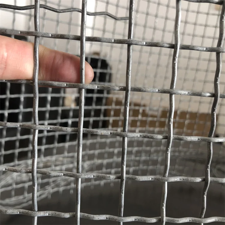 lock 2 mesh net square woven crimped wire mesh  steel wire crimped mesh