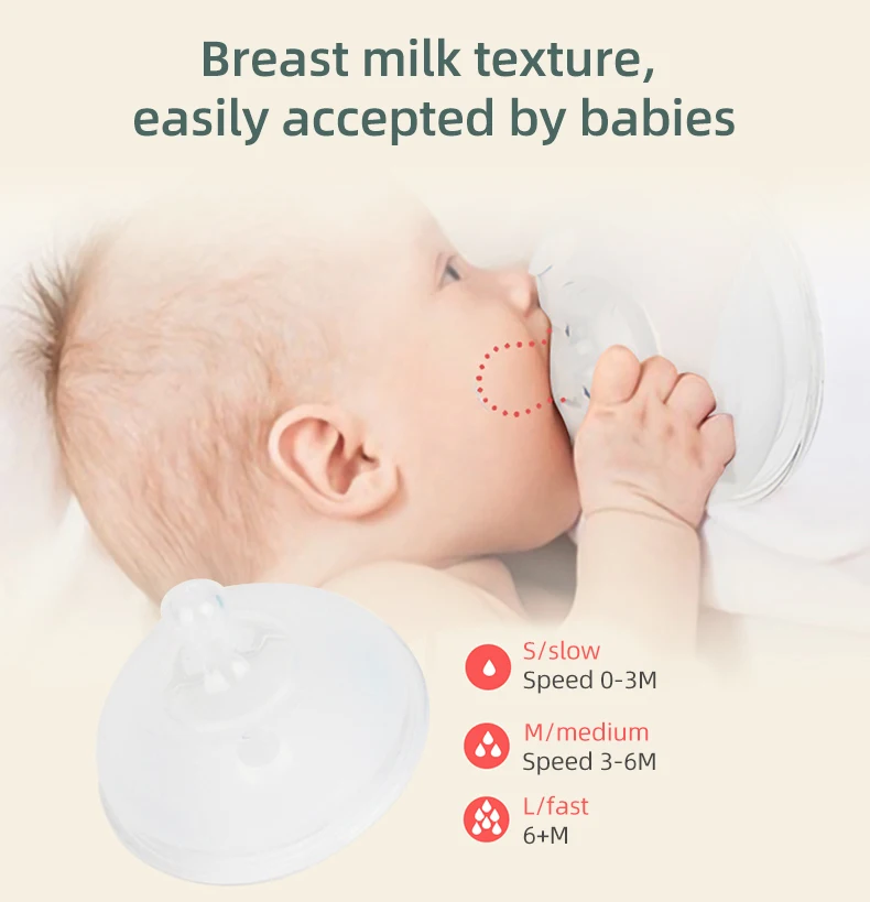 BPA Free baby milk bottle Infant hands free silicone