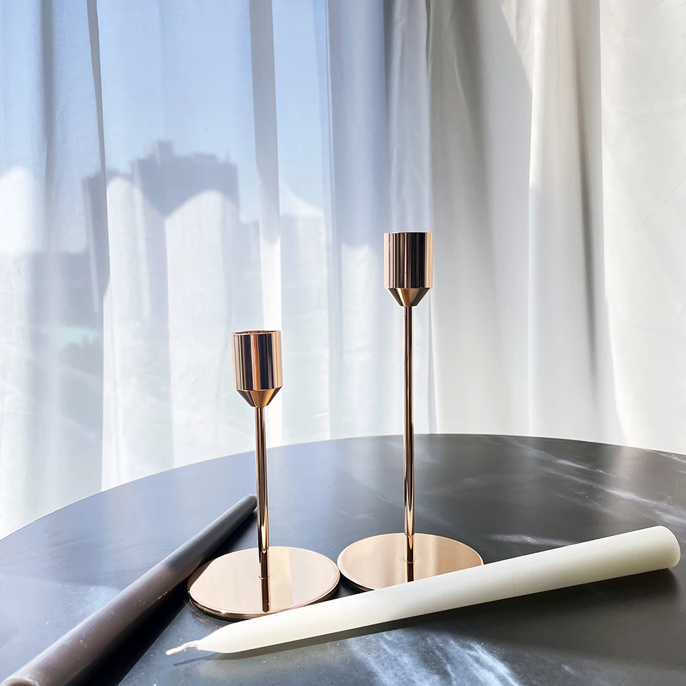 Good quality gold Taper candle holder Wedding party Hotel restaurant Table Decor metal candle holders