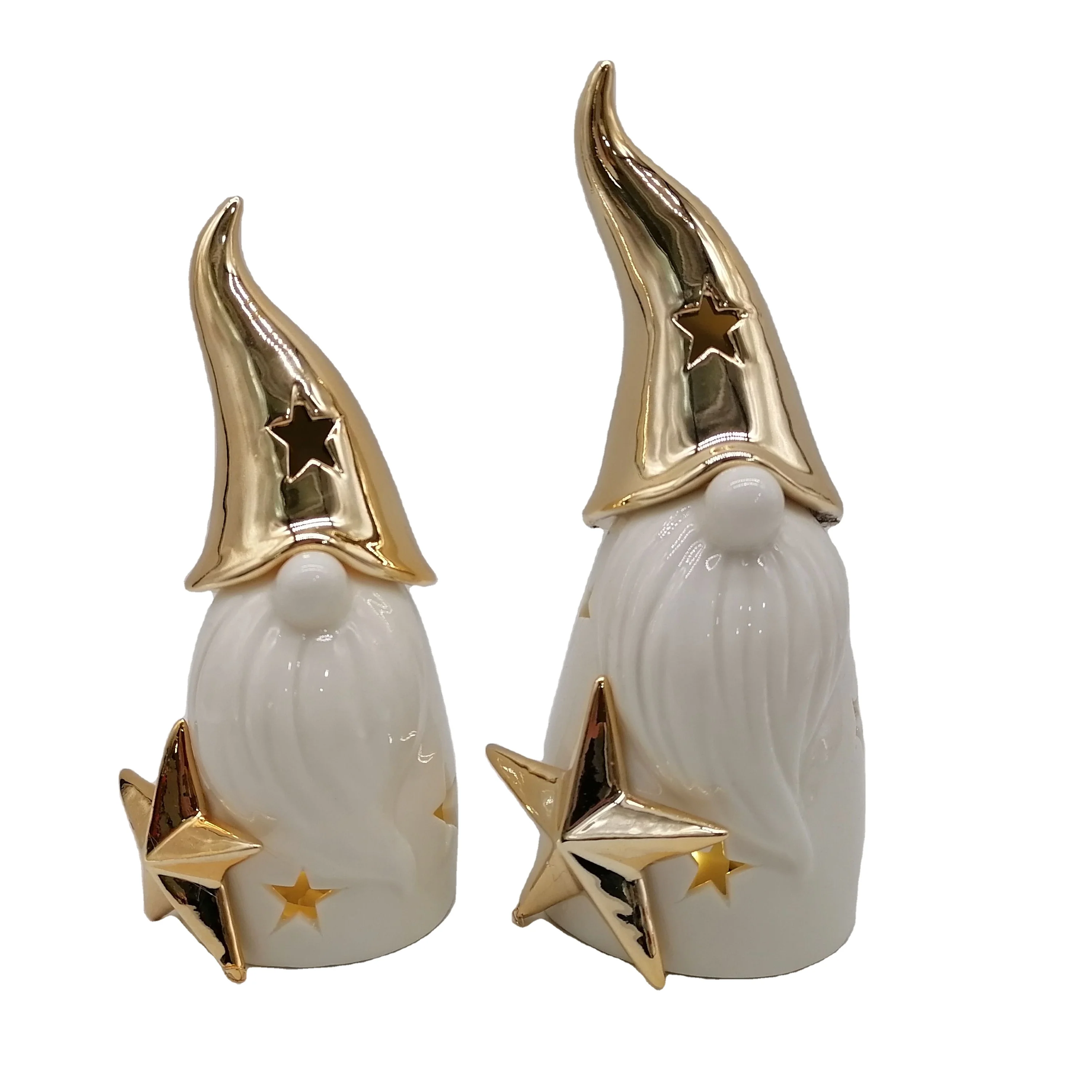 Christmas Gnome Santa Claus Statue Figurine Decorative Ceramic Xmas Ornament Home Decor Accents Collectible Santa Sculpture