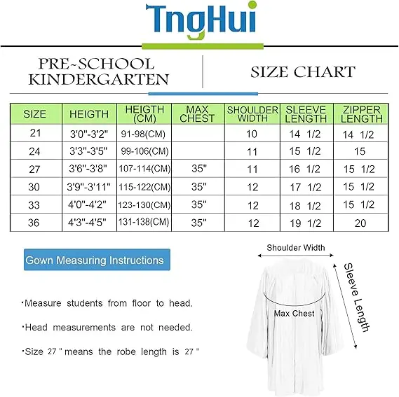 Shiny Royal Blue Preschool Kindergarten Graduation Cap and Gown for Kids With 2024 Tassels Charms