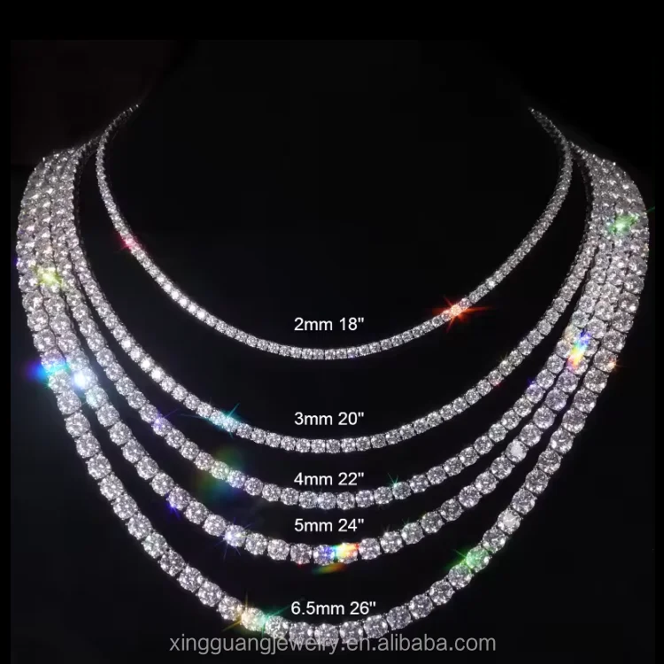 Factory price tennis diamond chain Necklace bracelet S925 Silver VVS Moissanite tennis Link fine jewelry for men women
