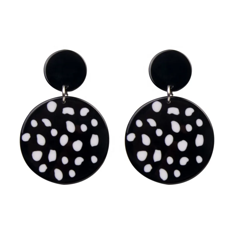 Factory Directly Supplier Geometric Small SunFlower Acetic Acid Resin Earring Jewelry