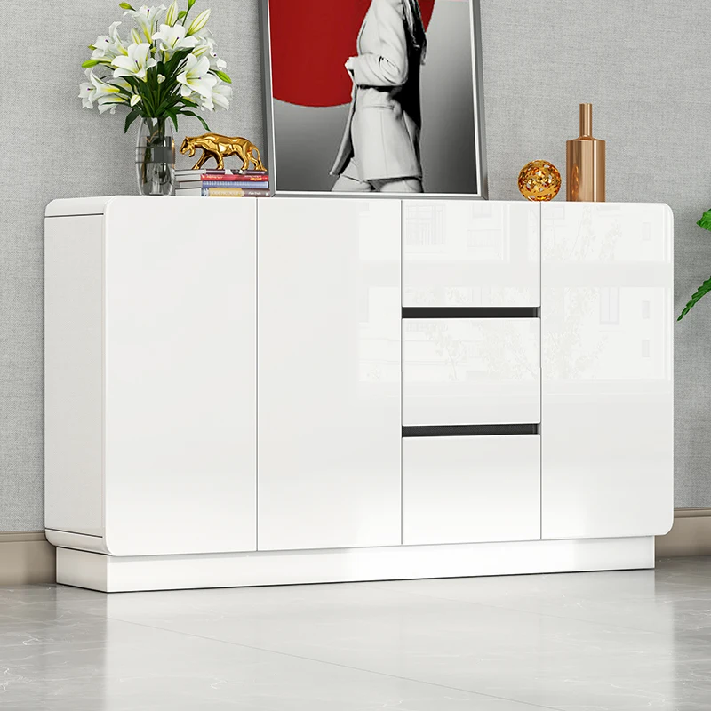 Solid wood wooden side cabinet pantry cabinet in dinning room Simple white durable various sideboard table