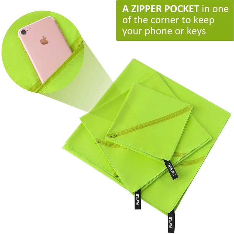 Custom size microfiber sports towel gym towel with EVA case