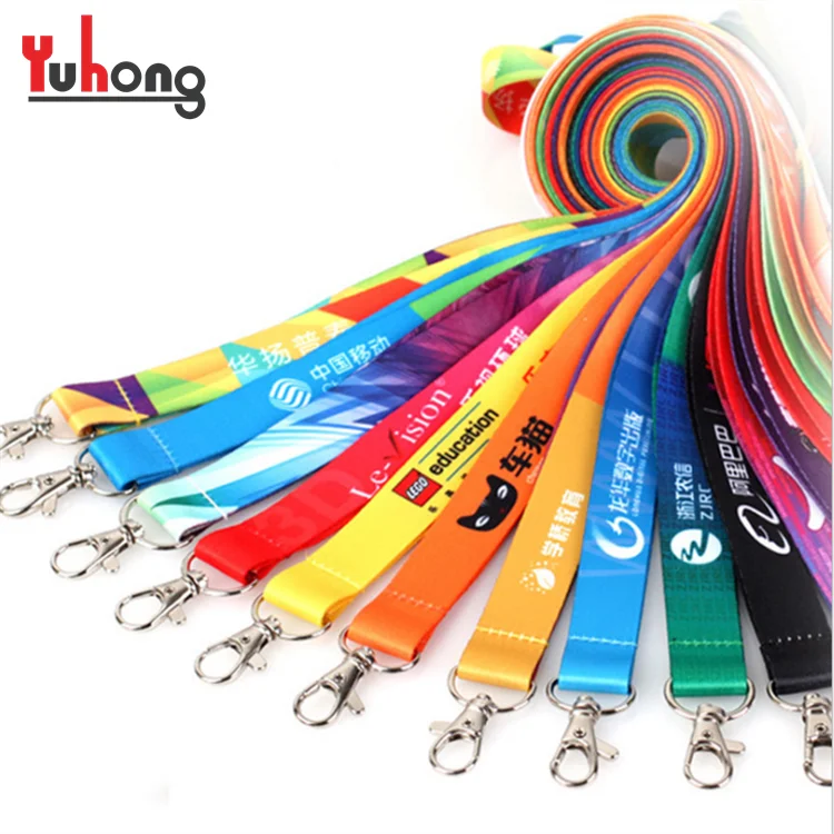 Factory hot sale good price polyester lanyard material silk screen print logo with lobster claw