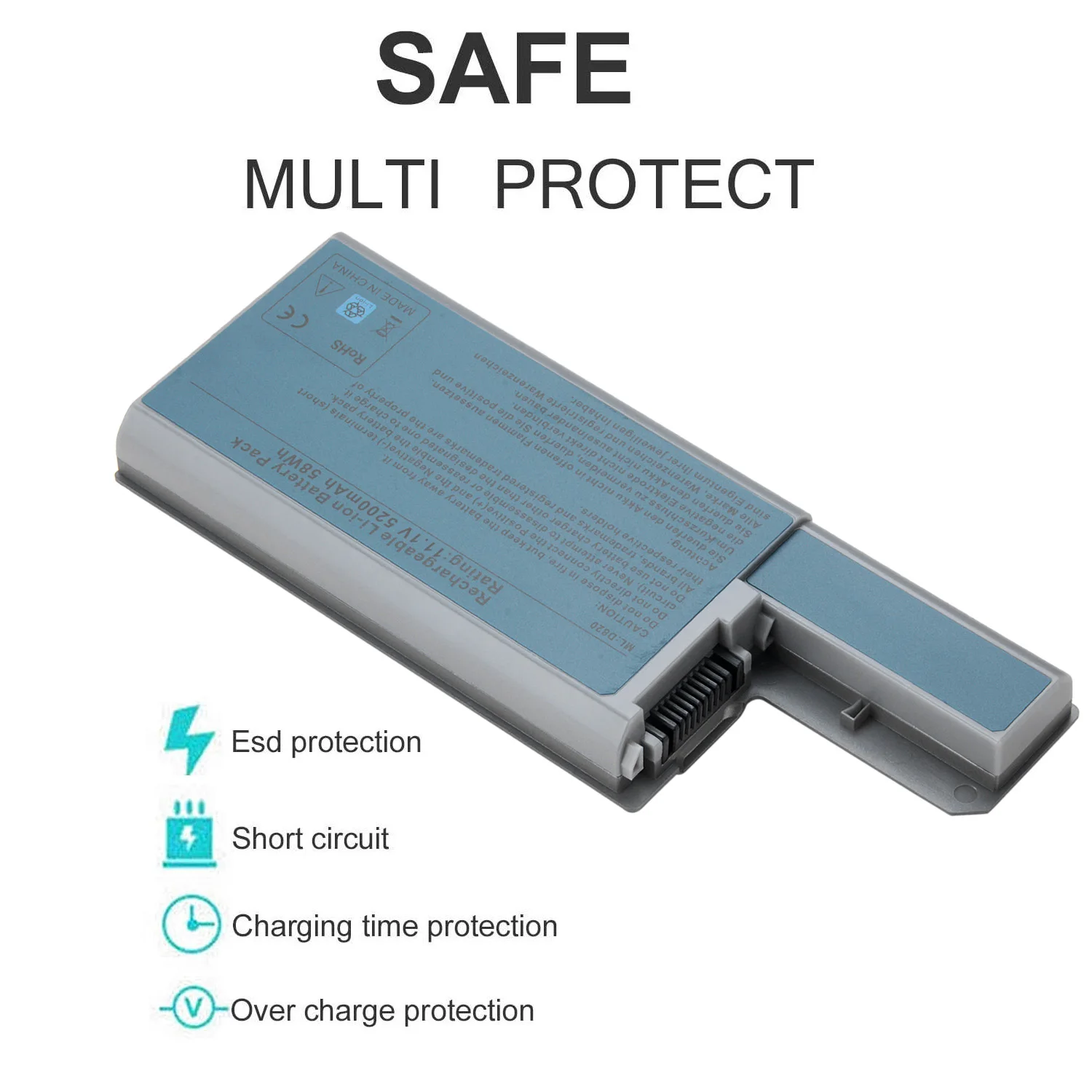 5200 mAh 6 Cells Rechargeable LI-ION Battery Pack D820 for Dell laptop batteries