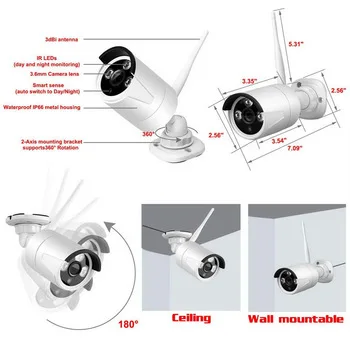 WIFI  Video camera 7 INCH LCD screen Bullet camera Dome camera 8CH NVR kit